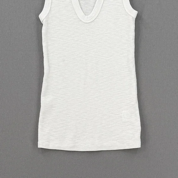 ENZA COSTA Textured Rib Sleeveless U Neck Tank Top Womens XS White Quite Luxury - Picture 8 of 16